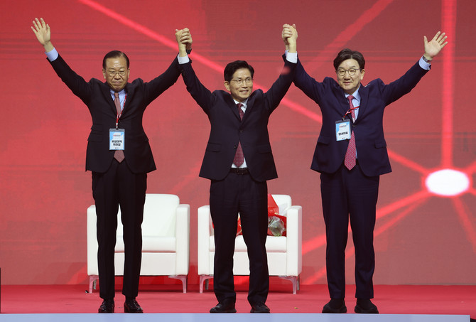 3일 국민의힘은 고양시 일산 킨텍스에서 제5차 전당대회를 열고 21대 대선 후보 경선 결과를 발표했다. ⓒ 연합뉴스