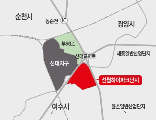 선월하이파크단지 위치도. ⓒ 중흥그룹