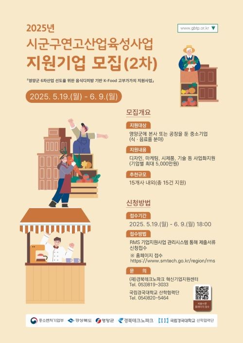 2025년 시군구연고산업육성사업 지원기업 모집(2차) 포스터. ⓒ 경북테크노파크