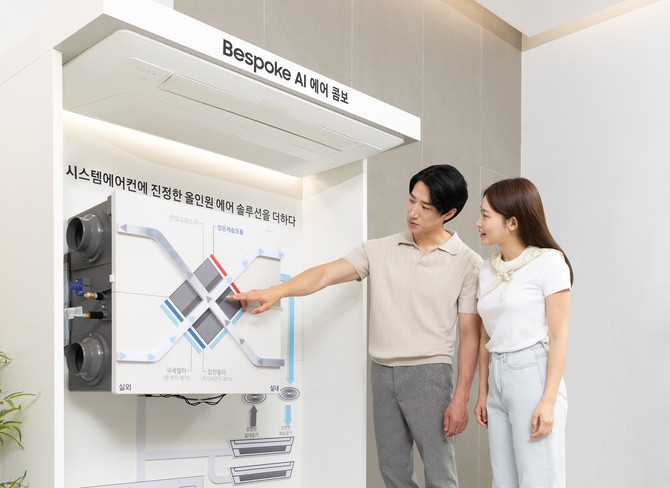삼성전자가 사계절 내내 집안 곳곳을 쾌적하게 관리하는 똑똑한 공조시스템 '비스포크 AI 에어 콤보'를 새롭게 선보였다. ⓒ 삼성전자