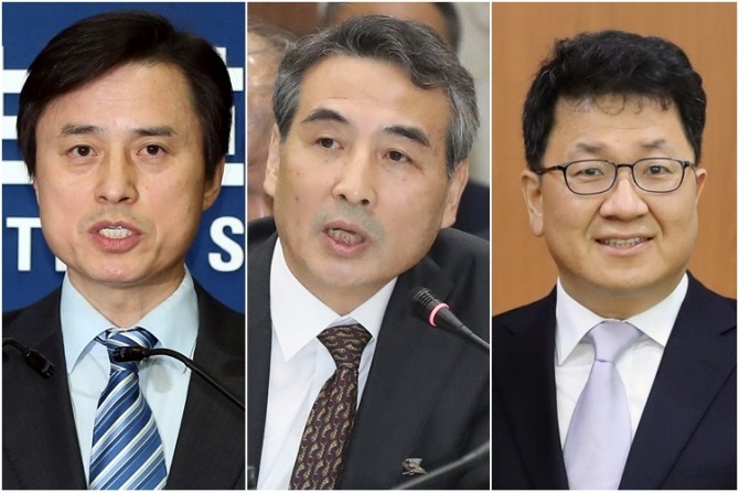 더불어민주당은 12일 일명 '3대 특검법'(내란특검법·김건희특검법·채상병특검법)에 따른 특별검사 후보자로 조은석 전 감사원장 직무대행(왼쪽부터), 민중기 전 서울중앙지방법원장, 이윤제 명지대 교수 3인을 추천했다. ⓒ 연합뉴스