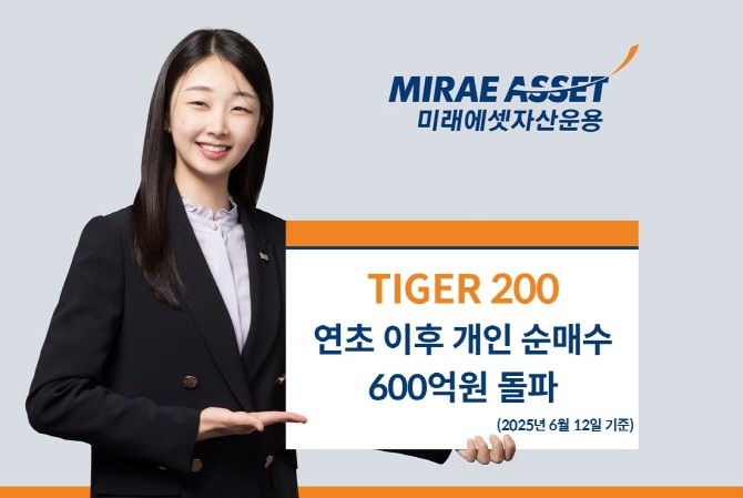 미래에셋자산운용의 'TIGER 200 ETF(102110)'가 연초 이후 개인 누적 순매수 600억원을 돌파했다. ⓒ 미래에셋자산운용