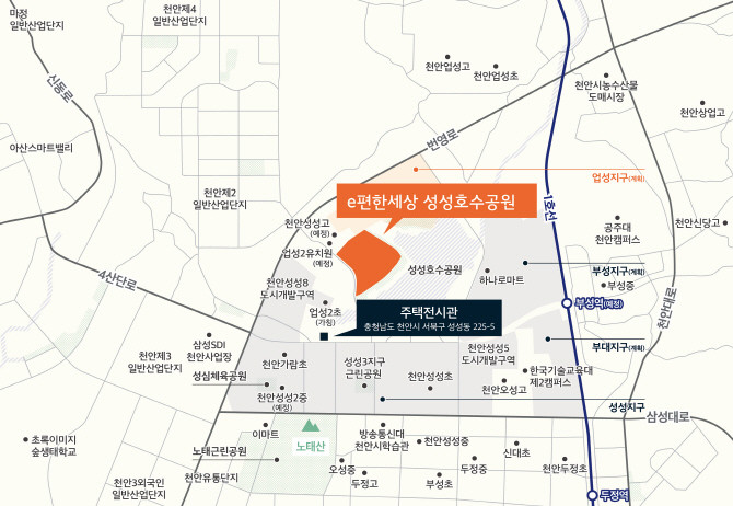 e편한세상 성성호수공원 위치도. © DL이앤씨