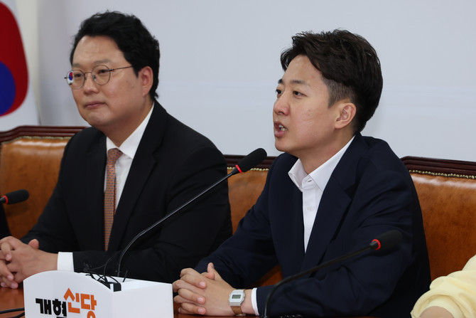 대선 후보였던 개혁신당 이준석 의원이 지난 5일 국회에서 열린 선거대책위원회 해단식에서 발언하고 있다. ⓒ 연합뉴스