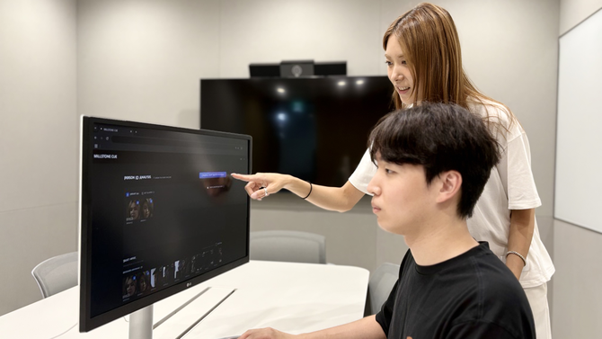 CJ AI실 직원들이 밀스톤 큐를 활용해 테스트 영상을 편집하고 있다. ⓒ CJ그룹