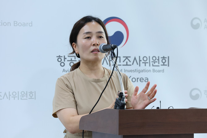 입장 밝히는 김유진 제주항공 여객기 참사 유가족 대표. ⓒ 연합뉴스