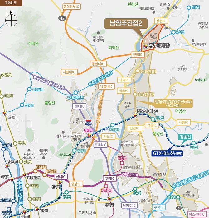 남양주진접2 A-7 교통망도. ⓒ 한국토지주택공사