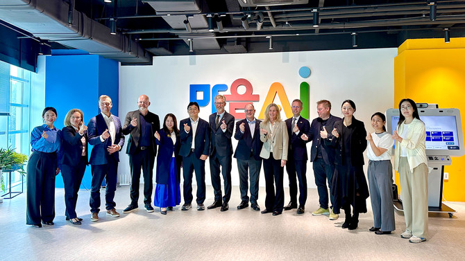 스웨덴 굴지의 6개 기업 최고경영자 및 임원단으로 구성된 기업사절단이 마음AI 본사에 방문했다. ⓒ 마음AI