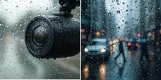 우천시 물방울 붙은 카메라 자율주행 외부 이미지. ⓒ 옵트론텍