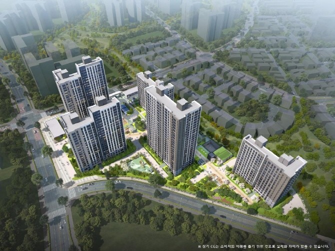 시흥거모 엘가 로제비앙 조감도. © 모아주택산업
