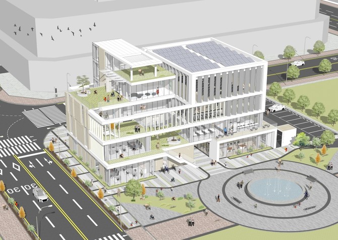 창원시가 웅동2동행정복지센터에서 주민설명회를 개최하고 있는 '진해 동부권 생활문화센터' 조감도. ⓒ 창원시