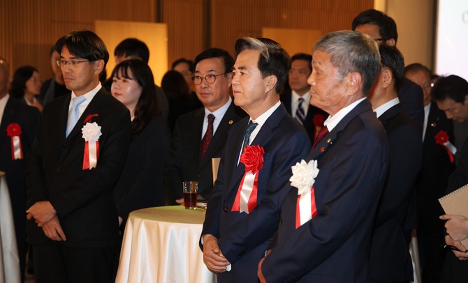 김태흠 지사는 23일 나라현 JW 메리어트 호텔에서 열린 리셉션에 참석했다. ⓒ 충남도