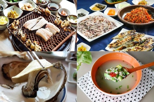 광양 4대 수산물인 장어·전어·벚굴·재첩. ⓒ 광양시