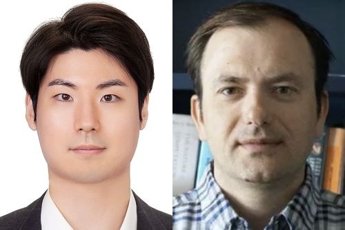 왼쪽부터 DGIST 전기전자컴퓨터공학과 최상현 교수, 미국 캘리포니아대학교 산타바바라 캠퍼스 Dmitri Strukov 교수. ⓒ DGIST