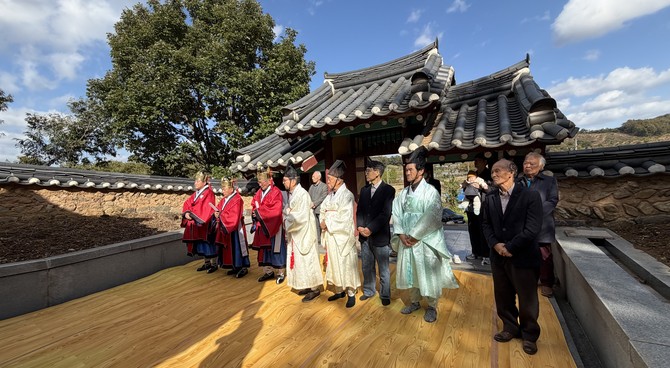 지난 2일, 청남면 이산사에서 조성한선생의 학덕을 기리는 제향이 봉행됐다. ⓒ 청양군