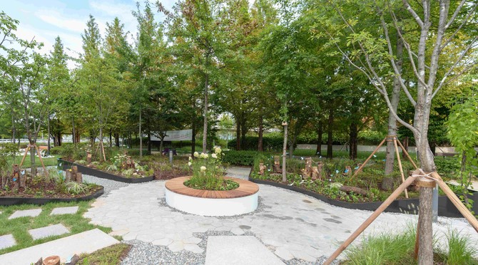 부산대학교 토모팀이 세종시 보람동에 만든 잔향 향이 피어나는 향원 정원 전경. ⓒ 산림청