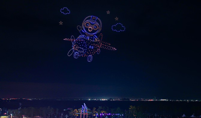 당진 삽교호 드론 라이트 쇼(뽀로로). ⓒ 당진시