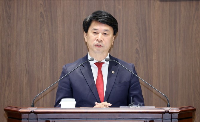 제362회 정례회 제1차 본회의 이상근 의원 5분 발언 모습. ⓒ 의회사무국