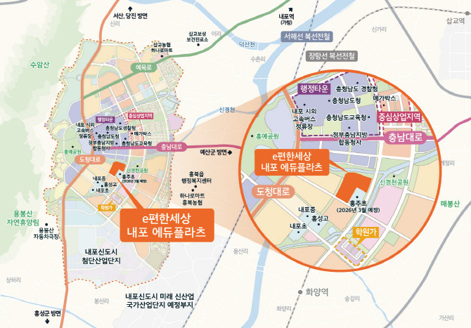 'e편한세상 내포 에듀플라츠' 지역도. Ⓒ DL이앤씨