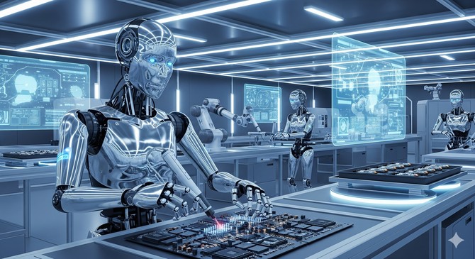 피지컬AI 휴머노이드 로봇 작업하는 모습. ⓒ 창원시