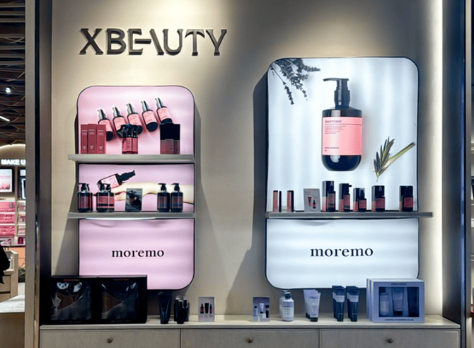 아랍에미리트 X-Beauty 매장에 입점한 '모레모' 제품. ⓒ 세화피앤씨