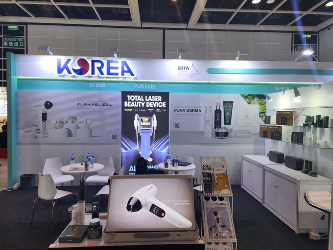'코스모프로프 홍콩 2025' 전시관 내 한국관 라메디텍 부스. ⓒ 라메디텍