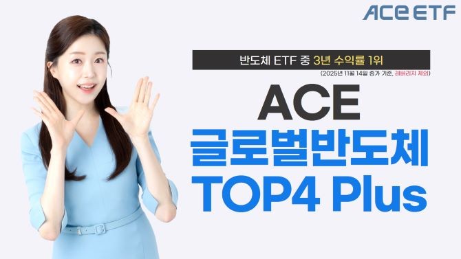 한국투자신탁운용은 ACE 글로벌반도체TOP4 Plus ETF의 3년 수익률이 반도체 ETF(레버리지 제외) 중 가장 높다고 밝혔다. ⓒ 한국투자신탁운용