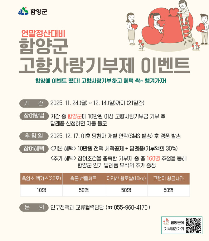 함양군 고향사랑기부제 연말정산 이벤트. ⓒ 함양군