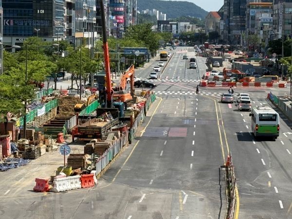 광주 상무지구 도치철도 2호선 공사 현장. ⓒ 프라임경제