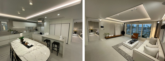 '가족 맞춤형 설계'가 특징인 84㎡A 타입 유니트 내부. = 박선린 기자