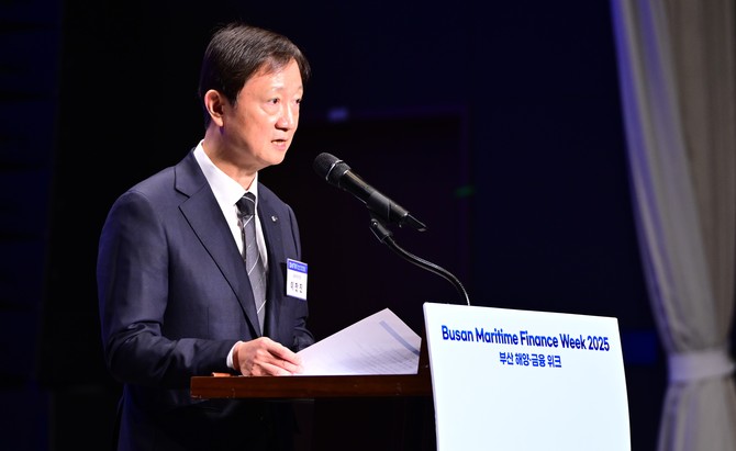 이찬진 금융감독원장이 25일 '부산 해양금융 위크' 개회사를 하고 있다. ⓒ 금융감독원