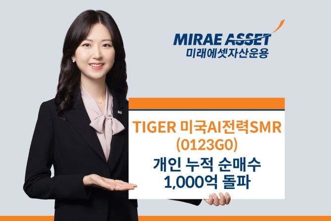 미래에셋자산운용은 'TIGER 미국AI전력SMR ETF'의 개인 누적 순매수가 1000억원을 돌파했다고 25일 밝혔다. ⓒ 미래에셋자산운용