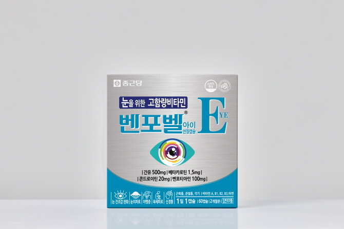 종근당은 최근 눈 건강을 위한 고함량비타민 '벤포벨 아이 연질캡슐'을 출시했다. © 종근당