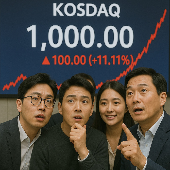 코스닥 지수가 연일 반등하자 일부 전문가들은 과거 2017년~2018년 랠리를 다시 재현할 것이라는 기대감을 나타내고 있다. 특히 코스닥에 호재로 작용할 수 있는 섹터별 모멘텀이 풍부한 만큼, 이른바 '천스닥'이 현실로 다가오고 있다는 관측도 나오고 있는 상황이다. ⓒ 챗GPT 생성 이미지.