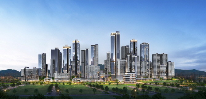 '증산4구역 도심공공복합사업' 단지 투시도. © DL이앤씨