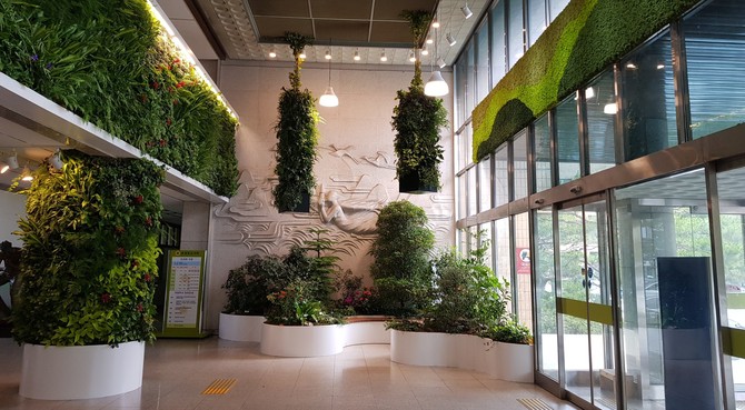 안뜰정원 조성분야 우수사례로 선정된 충북도청 수직·실내 정원. ⓒ 산림청