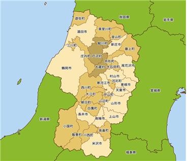 사람 옆얼굴 형상 야마가타현. ⓒ Map-It 사이트
