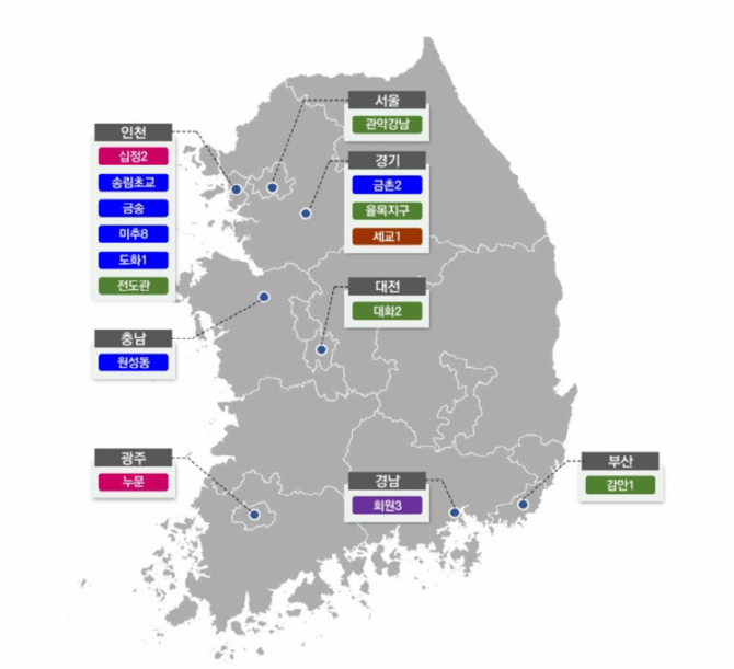 전국 연계형 정비사업 추진 현황. © 국토교통부