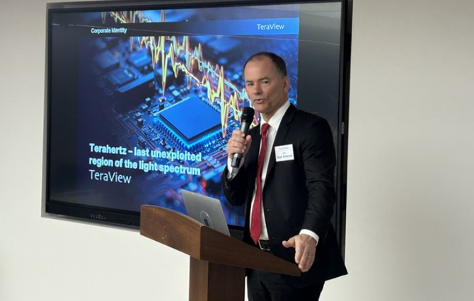 테라뷰 IPO 기자간담회에서 발표 중인 돈 아논 대표이사. = 박대연 기자