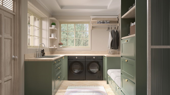 삼성전자 고효율 세탁기와 건조기 라이프스타일 이미지. ⓒ 삼성전자