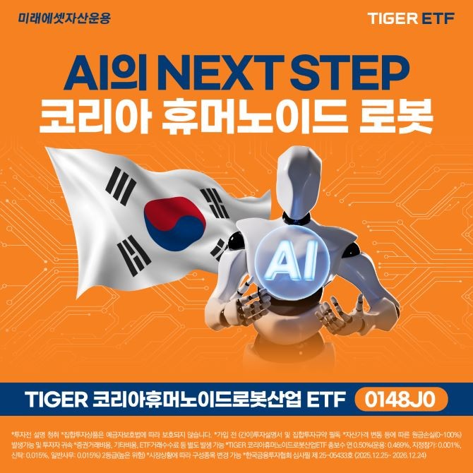 미래에셋자산운용이 한국거래소에 'TIGER 코리아휴머노이드로봇산업 ETF'를 신규 상장한다. ⓒ 미래에셋자산운용