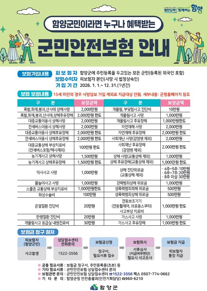 함양군 군민 대상 2026년 군민안전보험 가입. ⓒ 함양군
