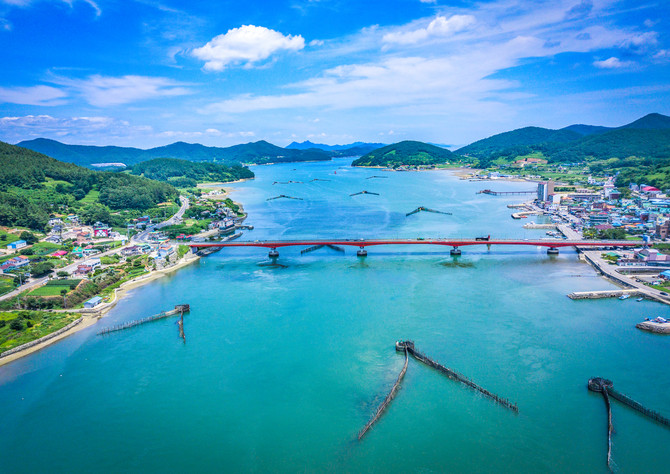 세계중요농업유산(GIAHS) 지족해협 죽방렴 전경. ⓒ 남해군