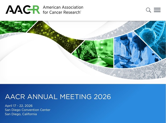 AACR Annual Meeting 2026 홈페이지 메인 화면. ⓒ 온코닉테라퓨틱스