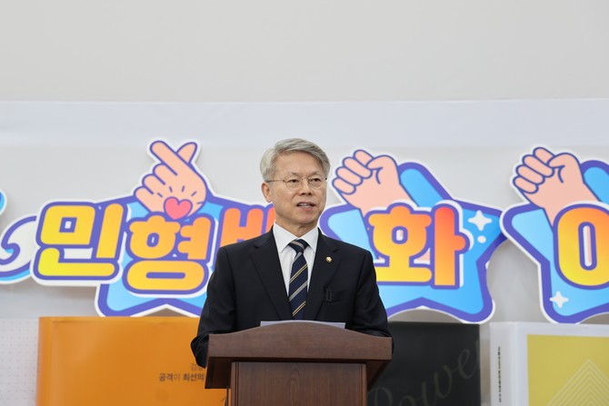 민형배 예비후보 기자회견 모습. ⓒ 민형배 후보 캠프