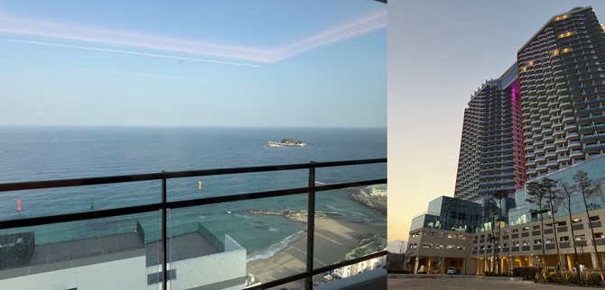 오션뷰 전망(왼쪽)과 윈덤 고성 강원 외관 전경. = 이인영 기자