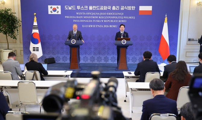 이 대통령은 투르크 폴란드 총리 방한 계기 한-폴란드 관계를 '포괄적 전략 동반자 관계'로 격상했다. ⓒ 연합뉴스