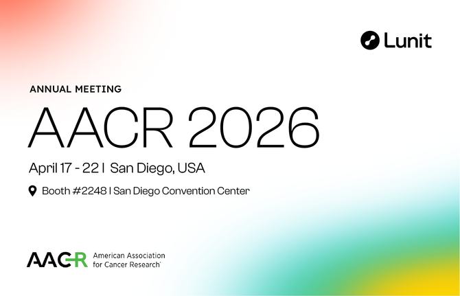루닛이 '2026 미국암연구학회(AACR 2026)'에서 AI 바이오마커 플랫폼 '루닛 스코프(Lunit SCOPE)'를 활용한 6편의 연구 초록을 발표했다. ⓒ 루닛