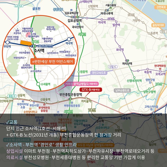 e편한세상 부천 어반스퀘어 입지. Ⓒ e편한세상 부천 어반스퀘어 홈페이지 캡쳐