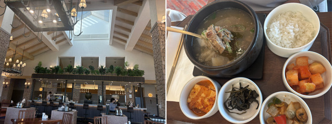 버치힐CC 클럽하우스 2층에 위치한 식당에서 든든한 아침을 먹을 수 있었다. = 김경태 기자